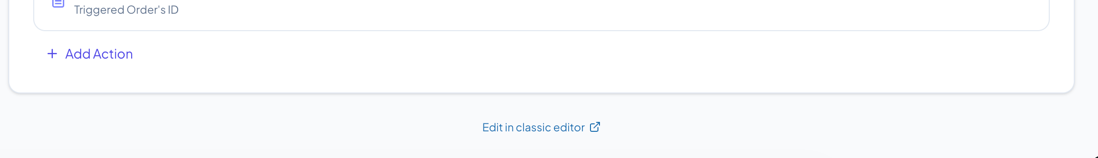 Bottom of recipe editor showing the subtle "Edit in classic editor" link